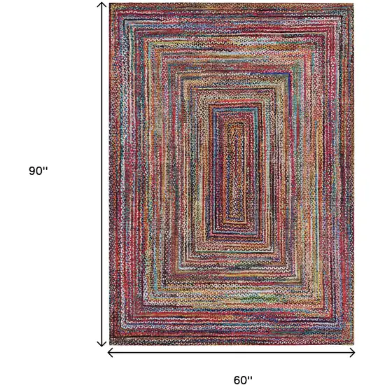 Rust Blue And Gold Geometric Washable Indoor Outdoor Area Rug Photo 7