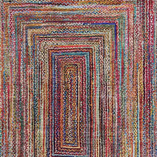 Rust Blue And Gold Geometric Washable Indoor Outdoor Area Rug Photo 5