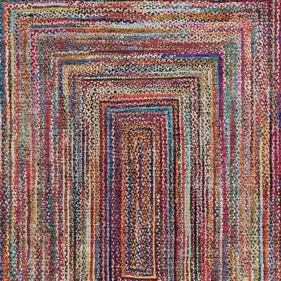Rust Blue And Gold Geometric Washable Indoor Outdoor Area Rug Photo 6