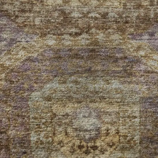 Rust Brown And Beige Abstract Geometric Washable Area Rug With UV Protection Photo 8