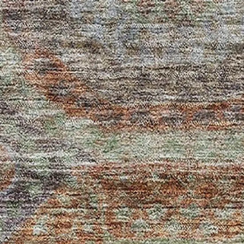 Rust Charcoal And Beige Geometric Washable Area Rug With UV Protection Photo 2