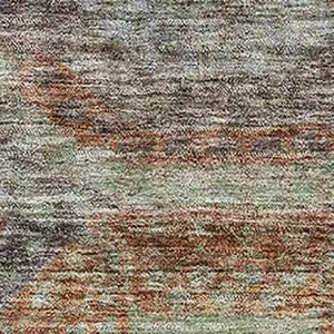 Photo of Rust Charcoal And Beige Geometric Washable Area Rug With UV Protection