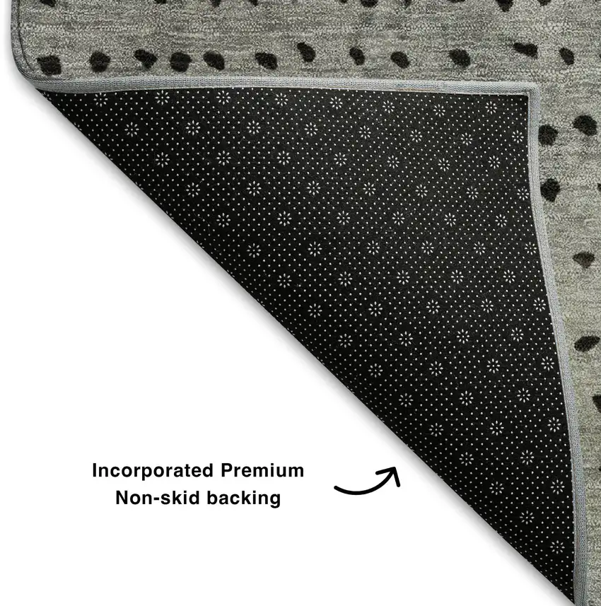 Rust Charcoal And Gray Abstract Washable Area Rug With UV Protection Photo 6