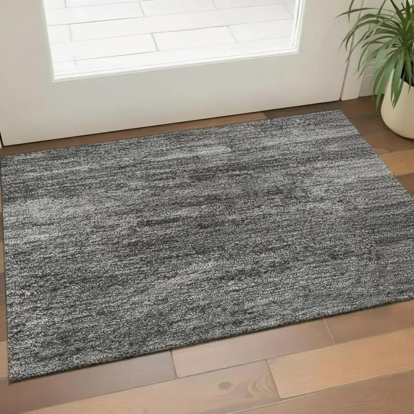 Rust Charcoal And Gray Abstract Washable Area Rug With UV Protection Photo 2