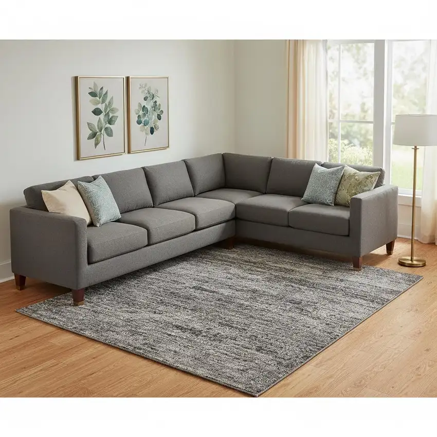 Rust Charcoal And Gray Abstract Washable Area Rug With UV Protection Photo 2