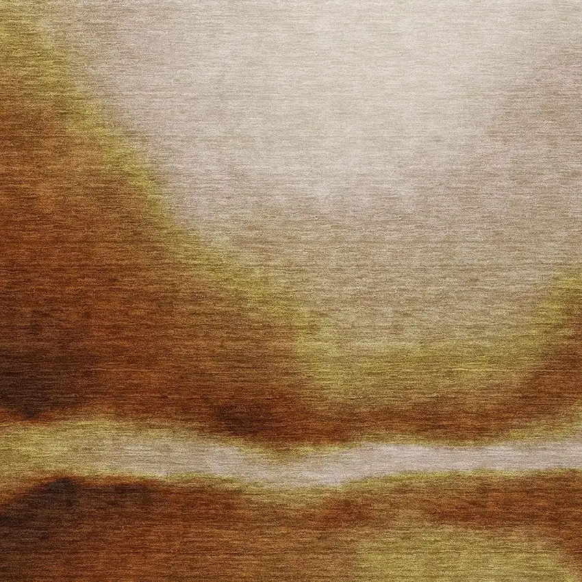 Rust Copper And Beige Abstract Washable Indoor Outdoor Area Rug Photo 4