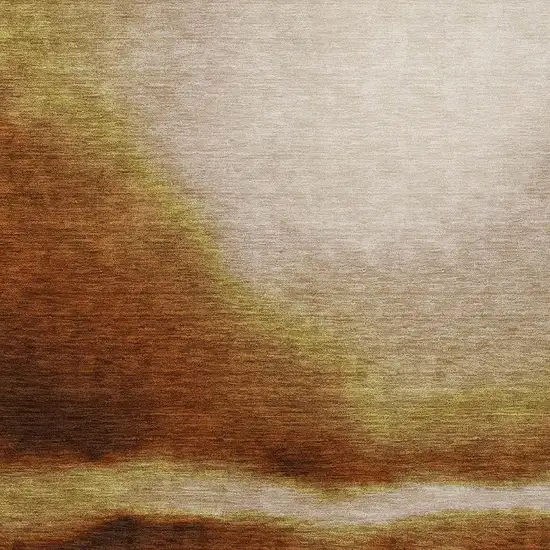 Rust Copper And Beige Abstract Washable Indoor Outdoor Area Rug Photo 9