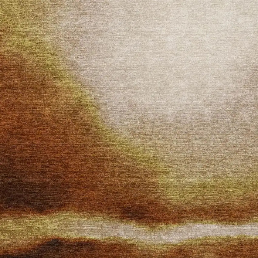 Rust Copper And Beige Abstract Washable Indoor Outdoor Area Rug Photo 4