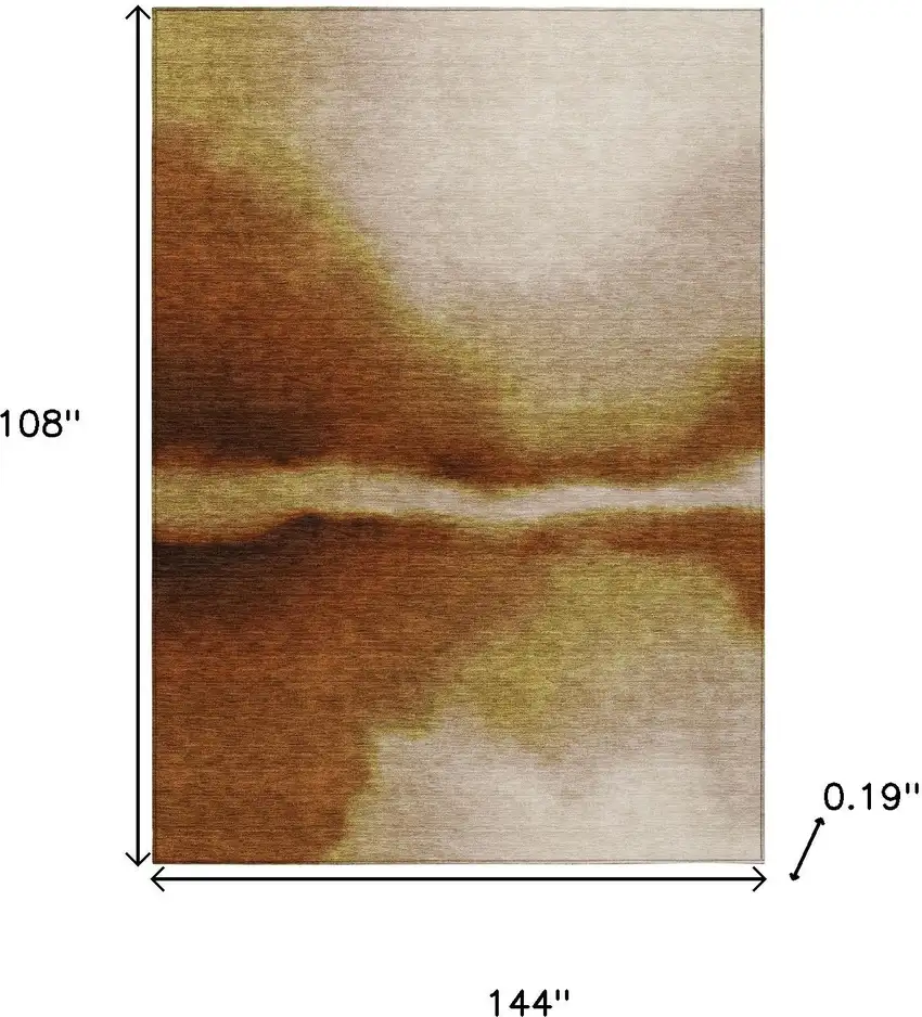 Rust Copper And Beige Abstract Washable Indoor Outdoor Area Rug Photo 3