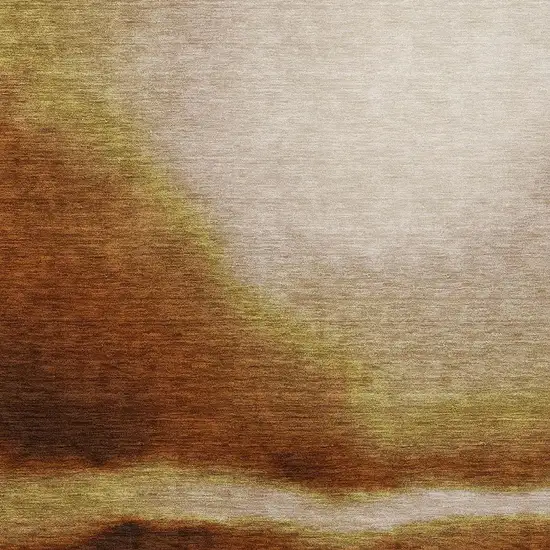 Rust Copper And Beige Abstract Washable Indoor Outdoor Area Rug Photo 4