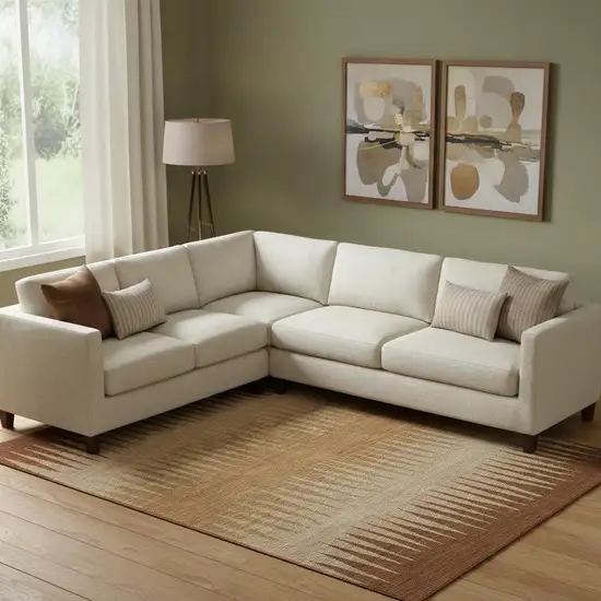 Rust Copper And Beige Striped Washable Area Rug With UV Protection Photo 1