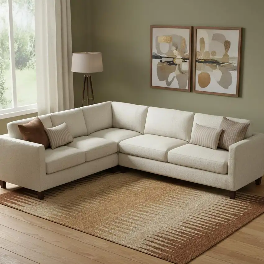 Rust Copper And Beige Striped Washable Area Rug With UV Protection Photo 1