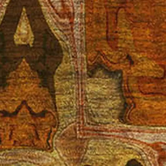 Rust Copper And Gold Floral Medallion Washable Area Rug With UV Protection Photo 3