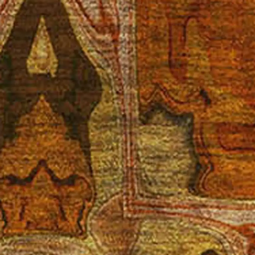 Rust Copper And Gold Floral Medallion Washable Area Rug With UV Protection Photo 3