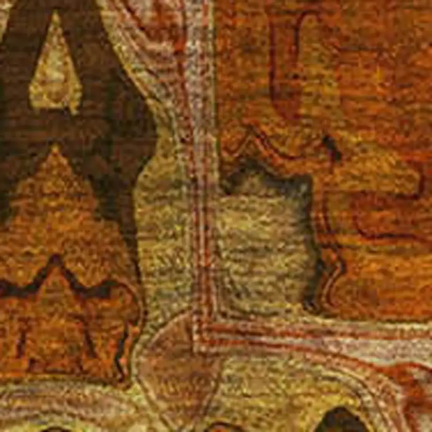 Rust Copper And Gold Floral Medallion Washable Area Rug With UV Protection Photo 3