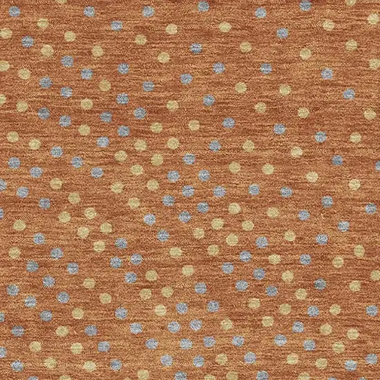 Rust Copper And Gray Polka Dot Washable Area Rug With UV Protection Photo 2
