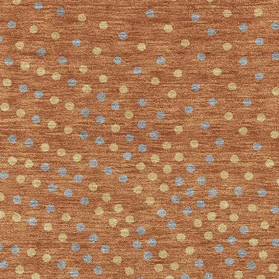 Rust Copper And Gray Polka Dot Washable Area Rug With UV Protection Photo 2