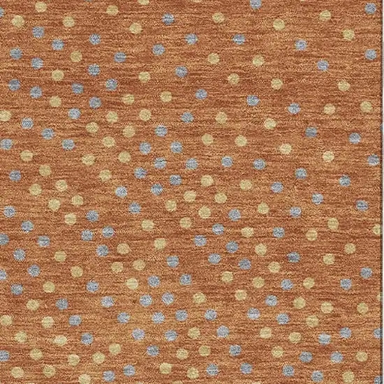 Rust Copper And Gray Polka Dot Washable Area Rug With UV Protection Photo 2