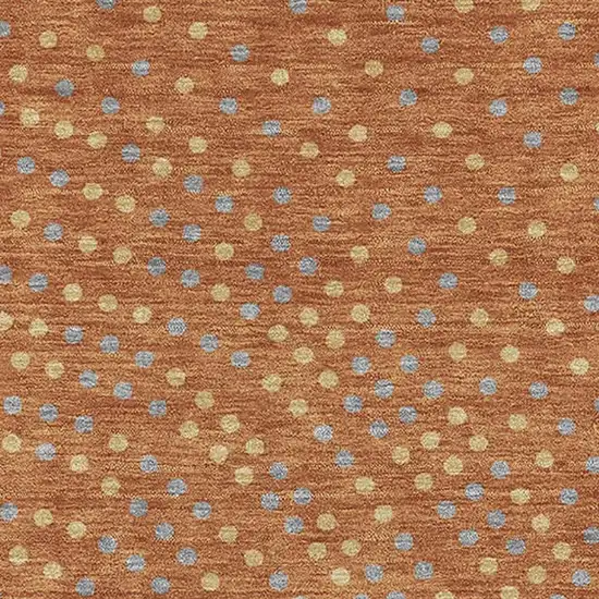 Rust Copper And Gray Polka Dot Washable Area Rug With UV Protection Photo 2