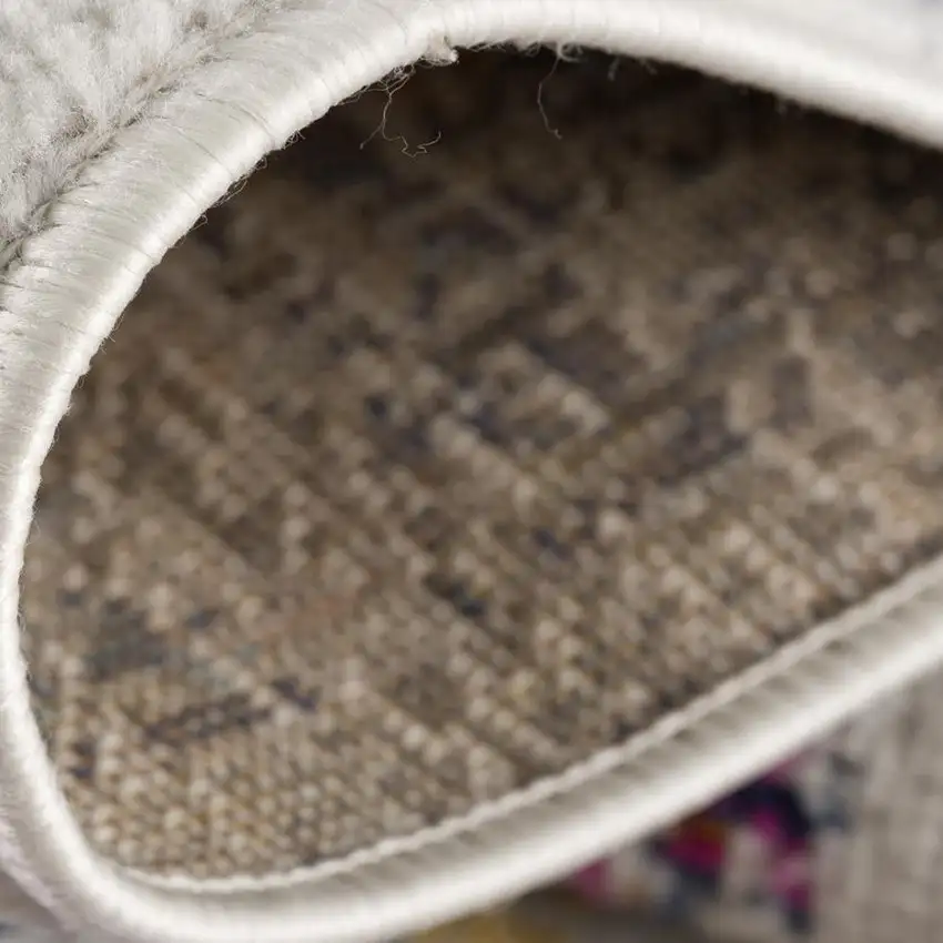 Blue and Ivory Floral Area Rug Photo 5