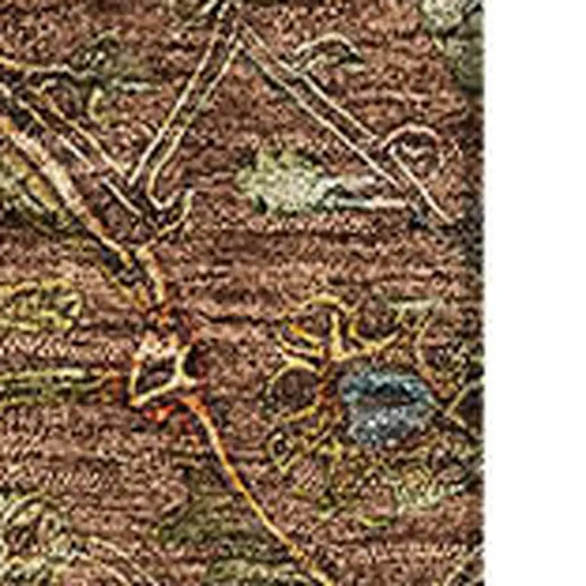 Rust Gold And Blue Oriental Washable Area Rug With UV Protection Photo 2