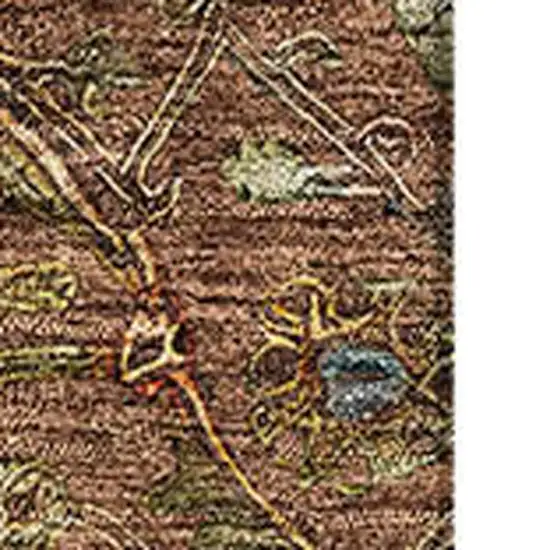 Rust Gold And Blue Oriental Washable Area Rug With UV Protection Photo 2