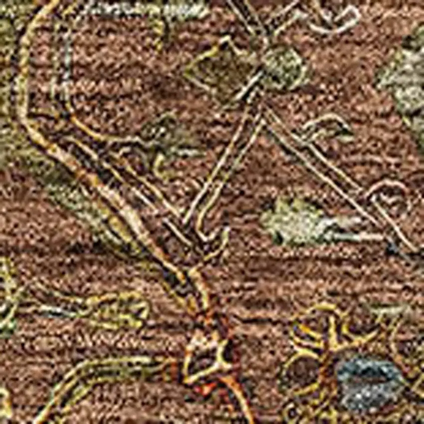 Rust Gold And Blue Oriental Washable Area Rug With UV Protection Photo 2