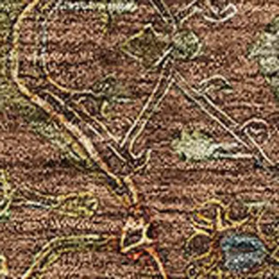 Rust Gold And Blue Oriental Washable Area Rug With UV Protection Photo 2