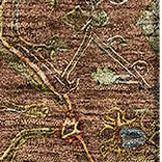 Rust Gold And Blue Oriental Washable Area Rug With UV Protection Photo 2