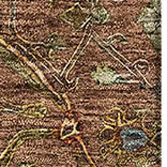 Rust Gold And Blue Oriental Washable Area Rug With UV Protection Photo 2