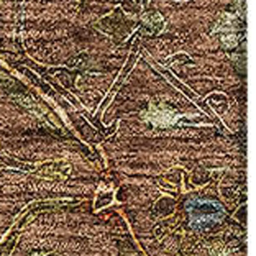 Rust Gold And Blue Oriental Washable Area Rug With UV Protection Photo 2