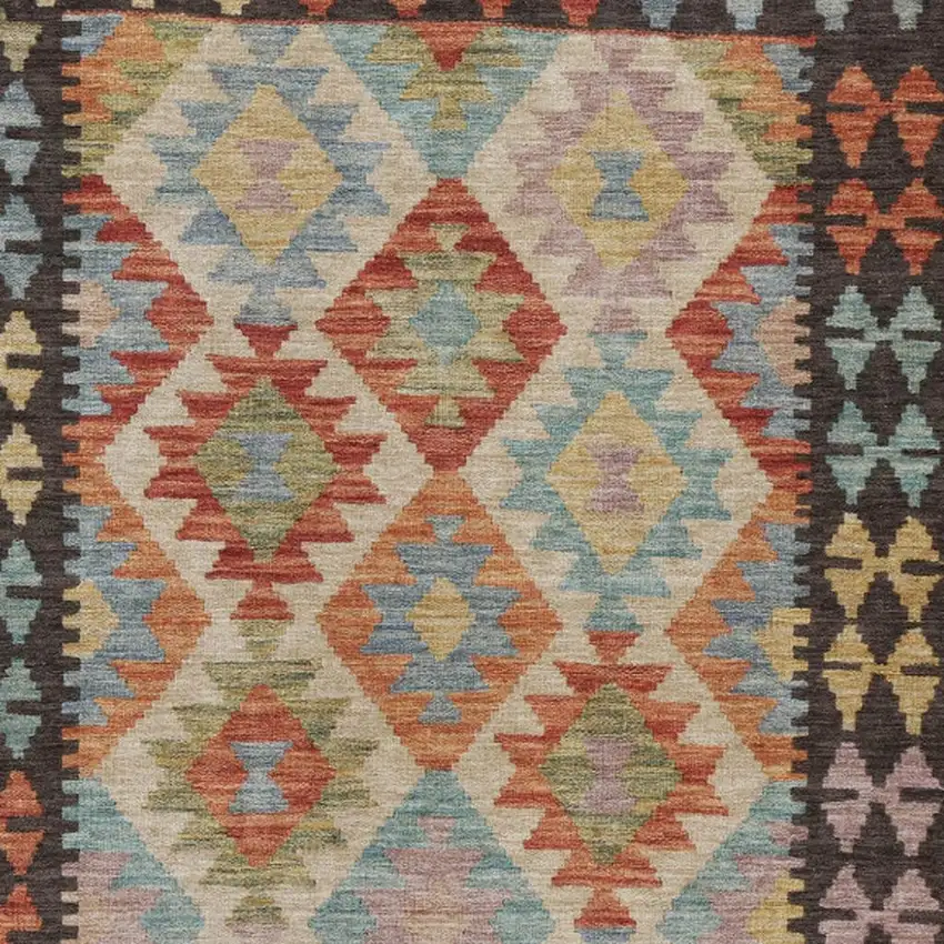 Rust Gold And Orange Tribal Washable Indoor Outdoor Area Rug Photo 3