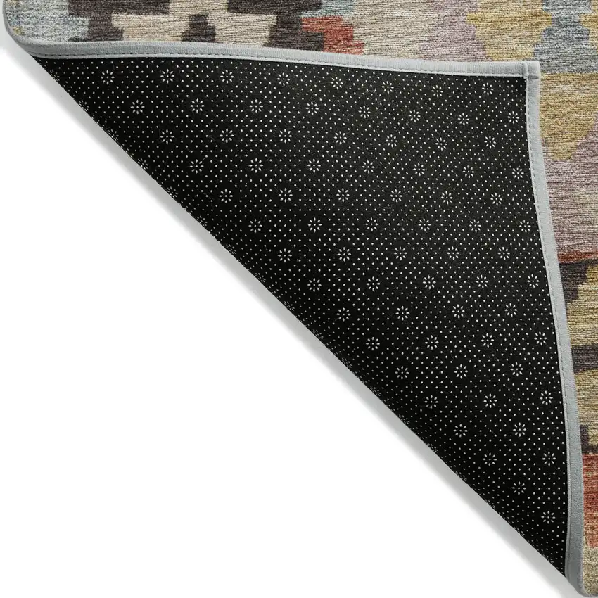 Rust Gold And Orange Tribal Washable Indoor Outdoor Area Rug Photo 9
