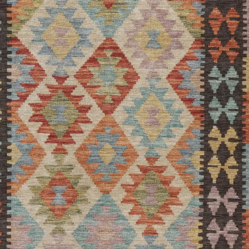 Rust Gold And Orange Tribal Washable Indoor Outdoor Area Rug Photo 7