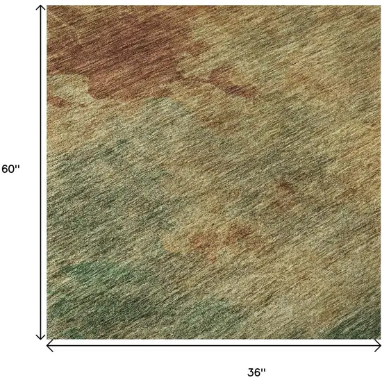 Rust Gold And Teal Abstract Washable Area Rug With UV Protection Photo 8