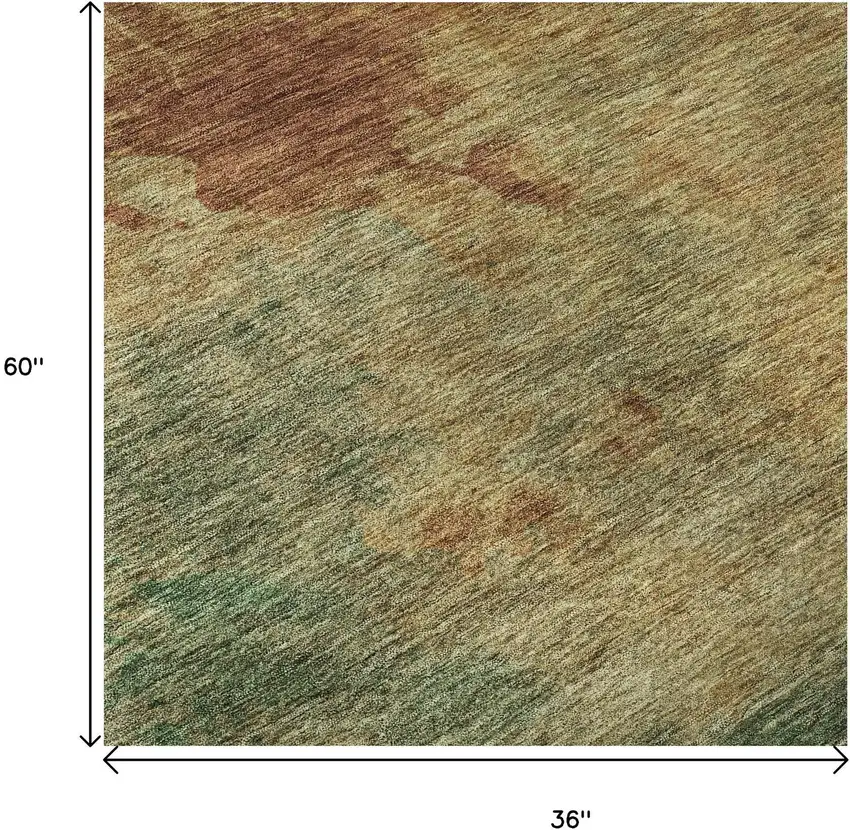 Rust Gold And Teal Abstract Washable Area Rug With UV Protection Photo 8