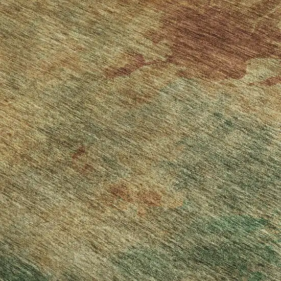 Rust Gold And Teal Abstract Washable Area Rug With UV Protection Photo 2