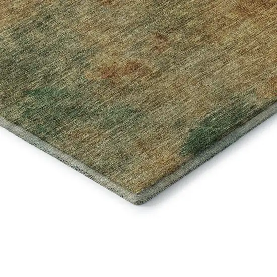 Rust Gold And Teal Abstract Washable Area Rug With UV Protection Photo 7