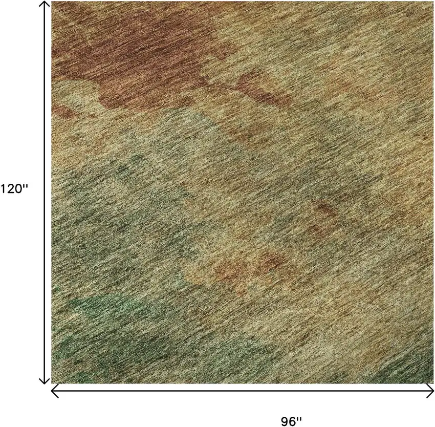 Rust Gold And Teal Abstract Washable Area Rug With UV Protection Photo 9