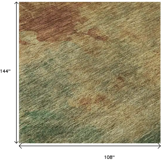 Rust Gold And Teal Abstract Washable Area Rug With UV Protection Photo 8