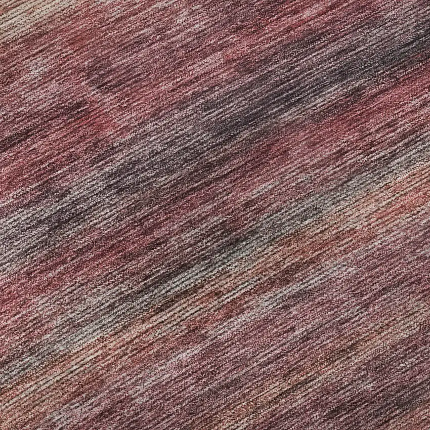 Rust Gray And Blush Striped Washable Area Rug With UV Protection Photo 1