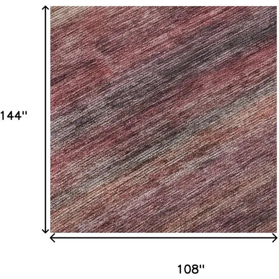 Rust Gray And Blush Striped Washable Area Rug With UV Protection Photo 8