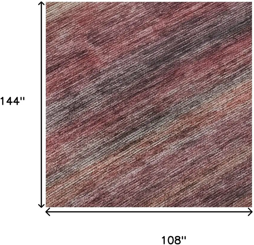 Rust Gray And Blush Striped Washable Area Rug With UV Protection Photo 8