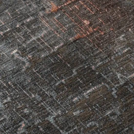 Rust Gray And Charcoal Ombre Washable Area Rug With UV Protection Photo 9