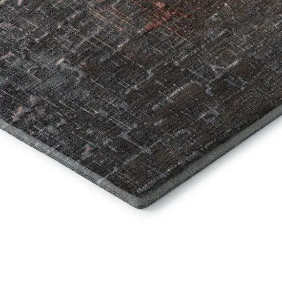 Rust Gray And Charcoal Ombre Washable Area Rug With UV Protection Photo 6