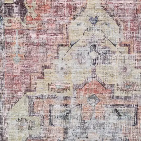 Rust Gray And Gold Oriental Washable Area Rug With UV Protection Photo 2