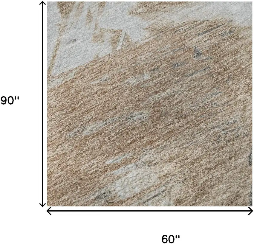 Rust Gray And Ivory Abstract Washable Area Rug With UV Protection Photo 8