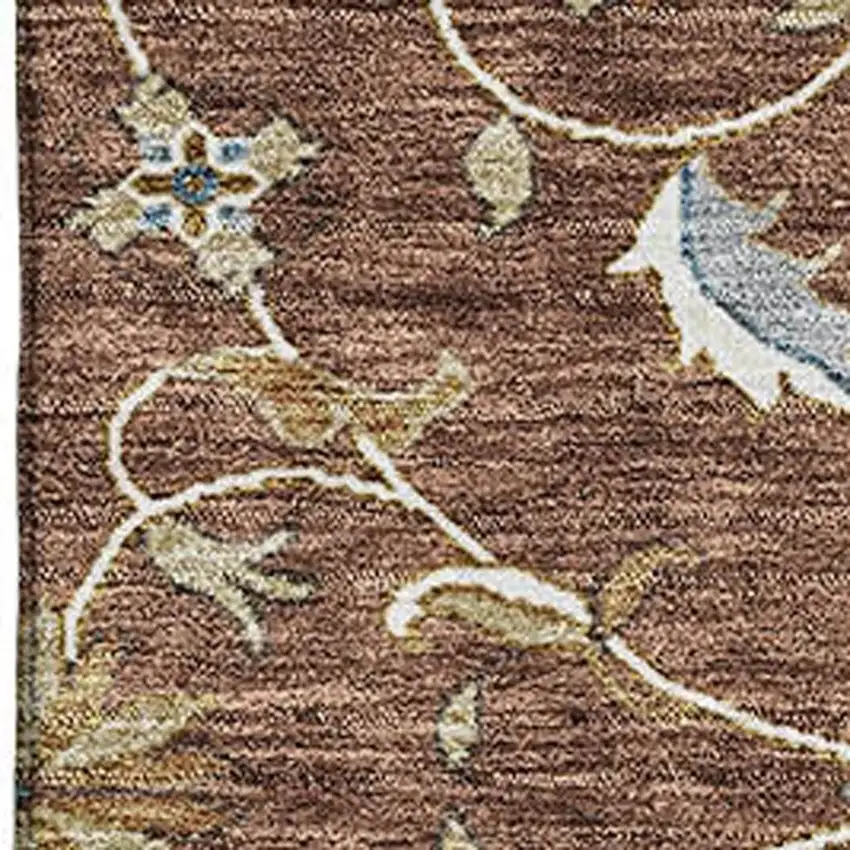 Rust Gray And Ivory Moroccan Washable Area Rug With UV Protection Photo 2