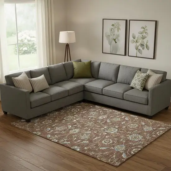 Rust Gray And Ivory Moroccan Washable Area Rug With UV Protection Photo 2