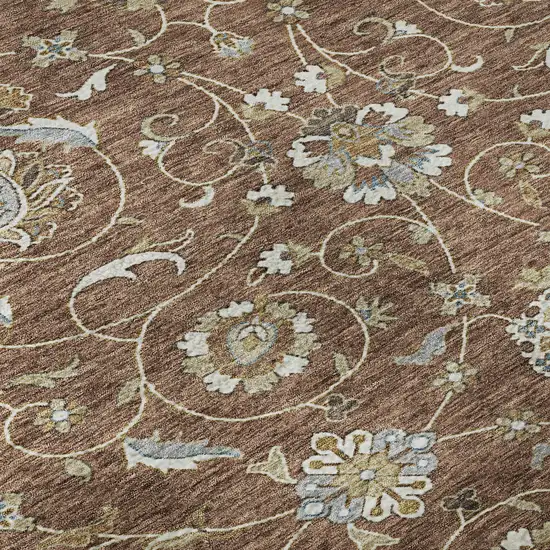 Rust Gray And Ivory Moroccan Washable Area Rug With UV Protection Photo 9